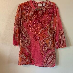 CHICO Paisley Tunic with Sequin Size 2 (XS)